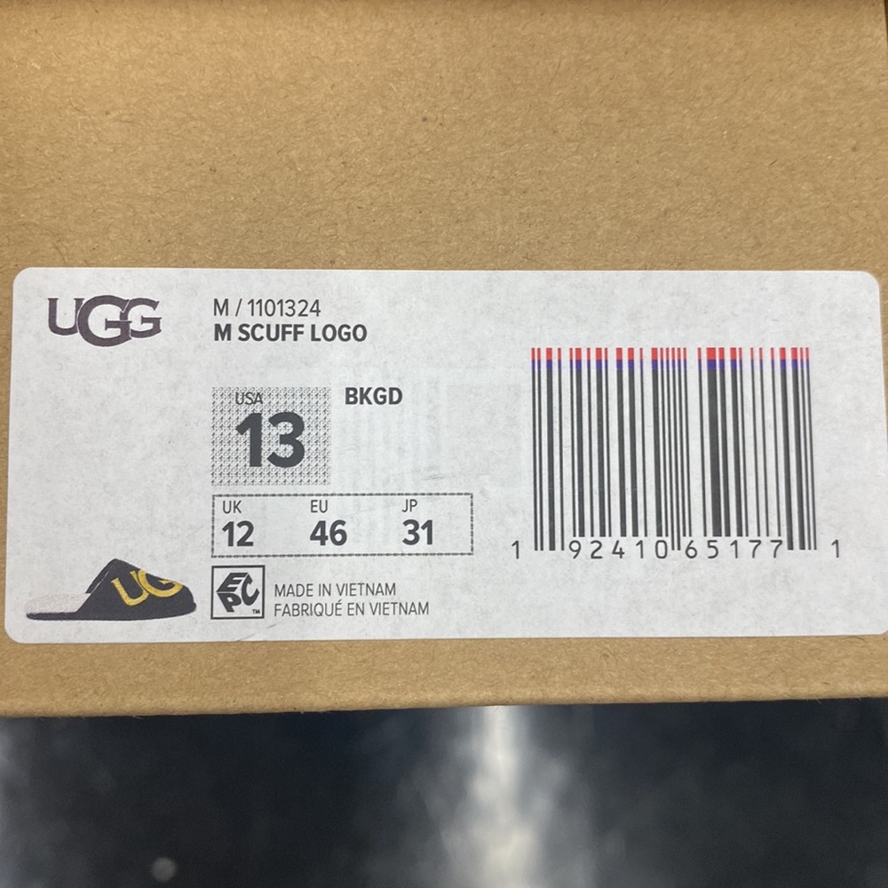 NWT UGG slippers for men black with gold logo sizes 11;12&13 - Picture 7 of 10